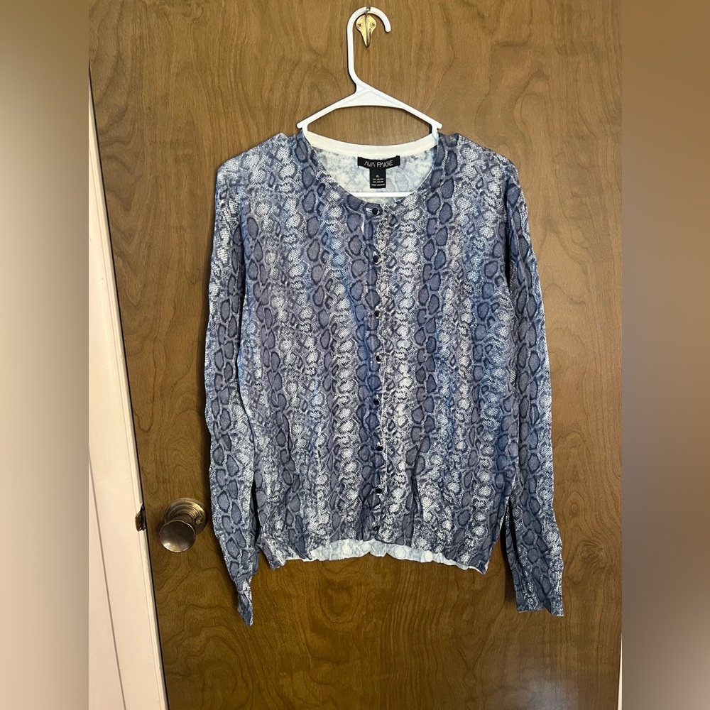 NWT Ava Paige Snakeskin Pattern Cardigan XL